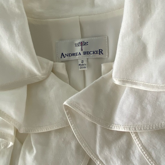 Andrea Becker Stylish Ruffled Button-Down Jacket - Picture 5 of 7